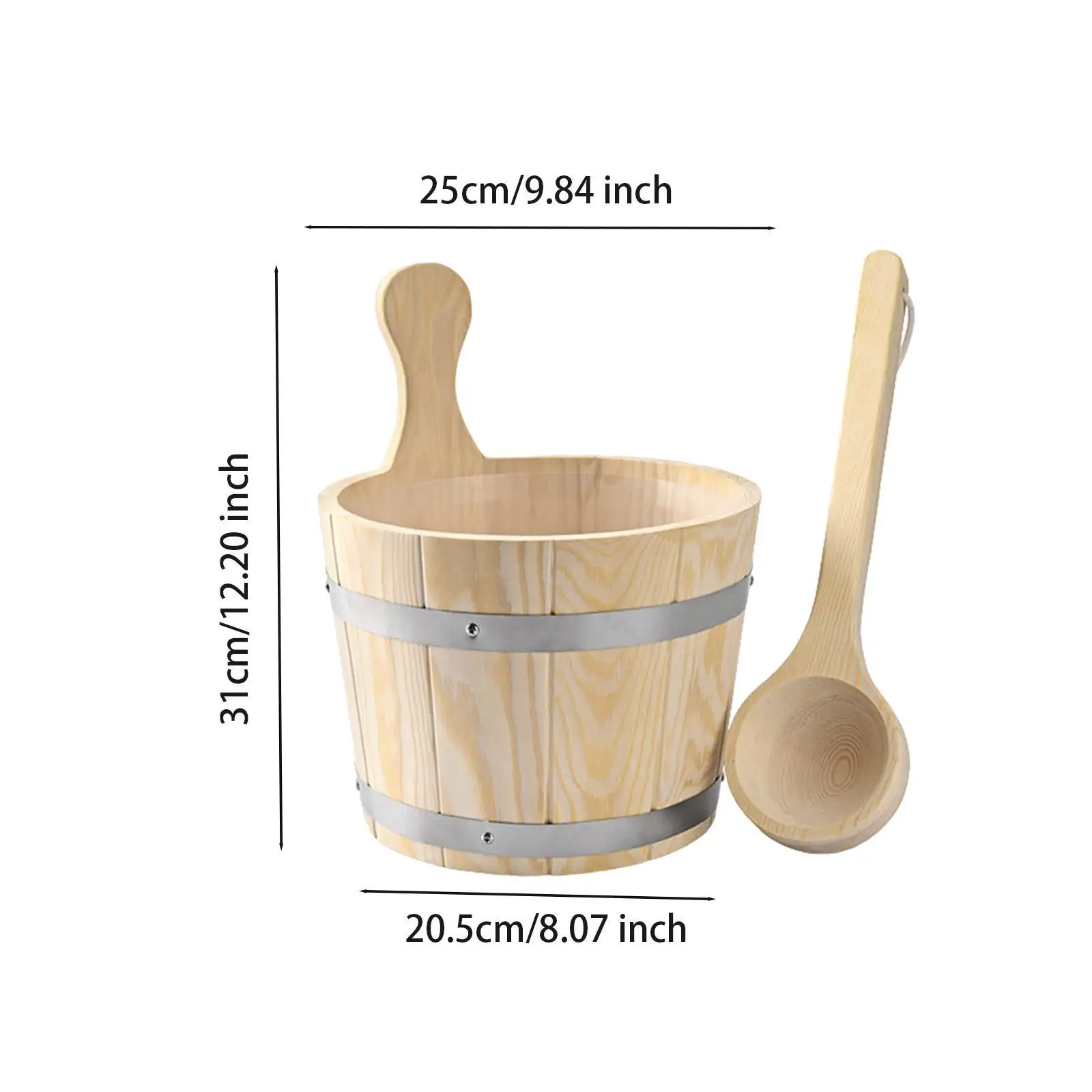 Sauna Bucket And Ladle Set Utility Multipurpose 5l Sauna Barrel for Home Spa Sauna Bathroom Be Used as a Bucket Storage Bucket