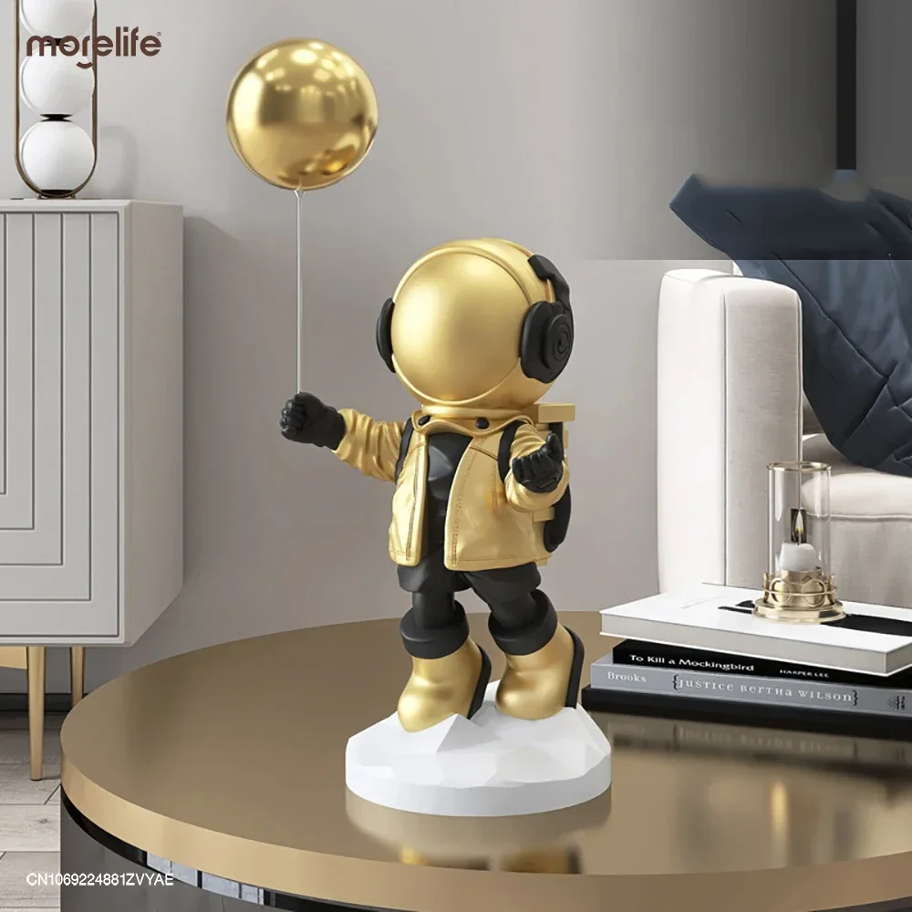 

Balloon Astronaut Resin Ornaments Crafts Statue Office Desk Figurines Decoration Bookcase Sculpture Crafts Home Decor Furniture