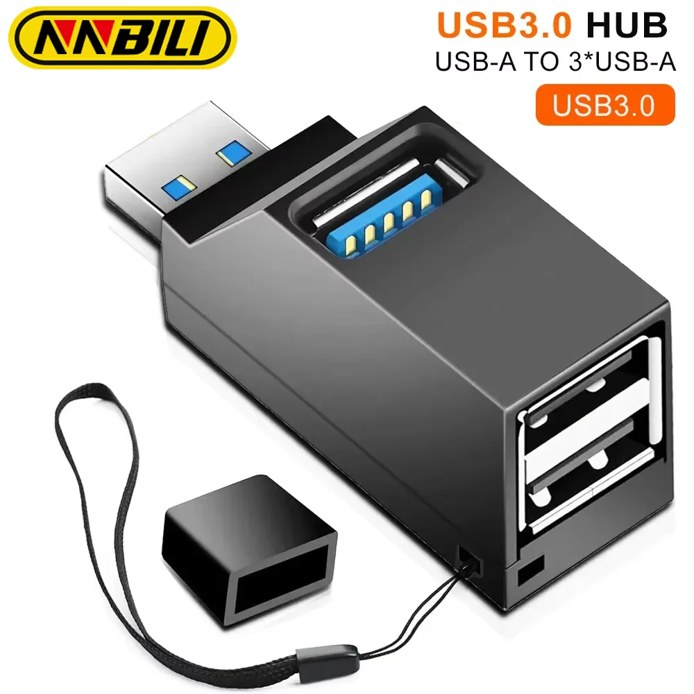 NNBILI new USB 3.0 HUB Adapter HUB Extender 3 Ports USB Hub High Speed Data Transfer USB Splitter Docking Station for PC Laptop