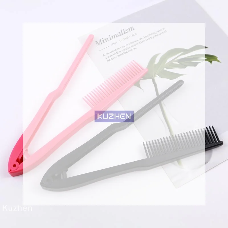 /Kuz/LORI Portable Hair Straightening Comb Anti Static Teeth Foldable For Travel Daily Hair Styling