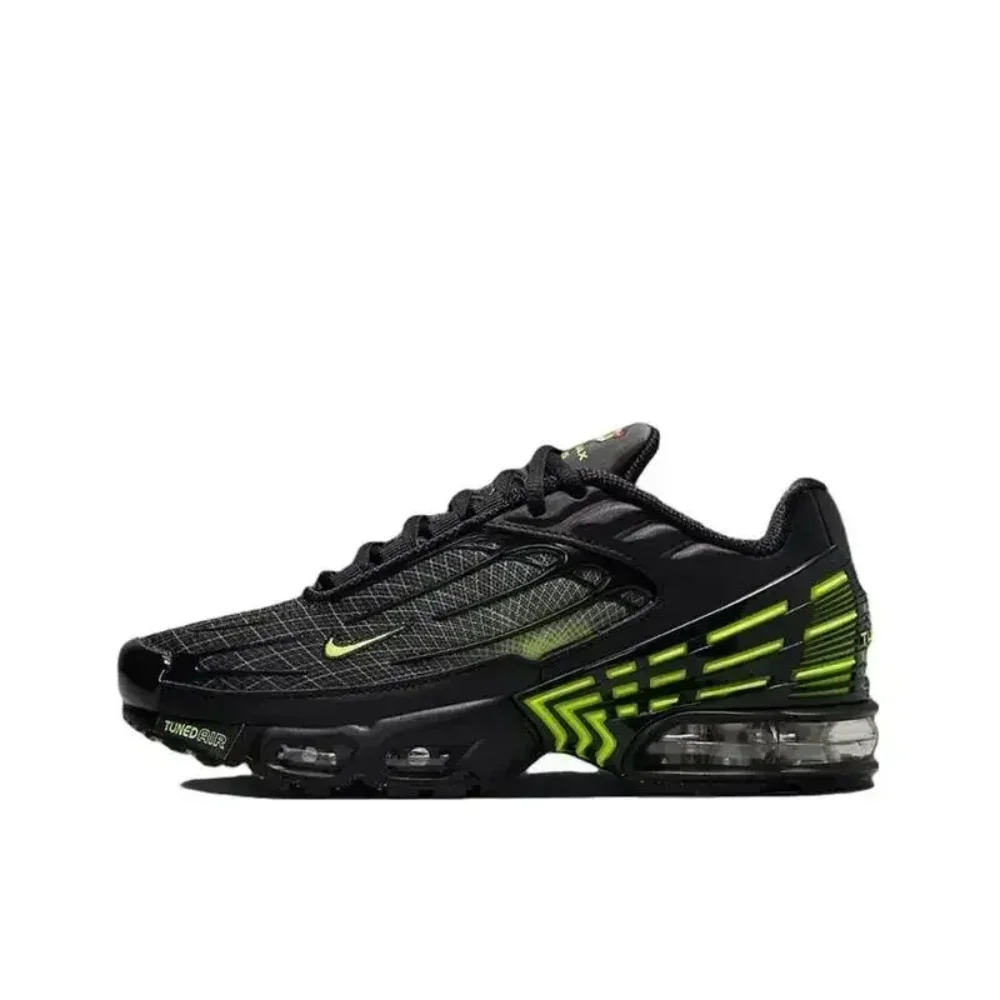 Nike Air Max Plus TN 3 Men Running Shoes Non-slip Durable Air Cushion Mesh Breathable Outdoor Sports Sneakers Black Green