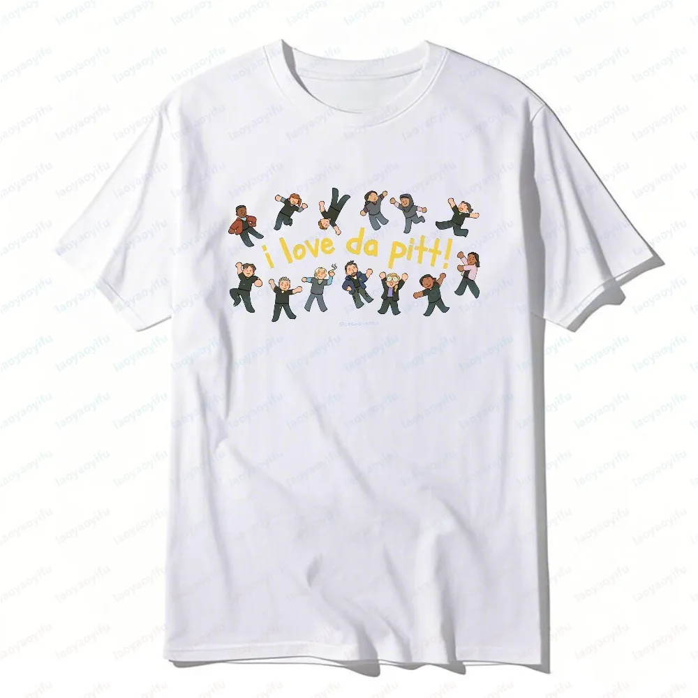The Pitt Fan Tshirt I Love Da Pitt Cute Cast Design Medical Drama Tops TV Show Fan Tee Retro Simple Kawaii Clothes for Women