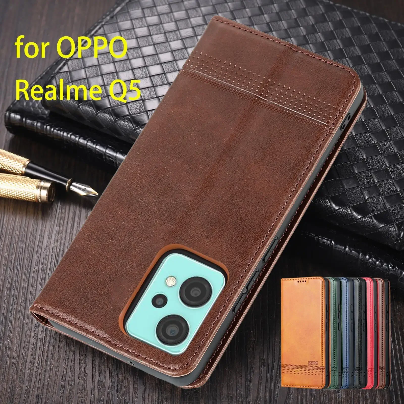 

Deluxe Magnetic Adsorption Leather Fitted Case for OPPO Realme 9 5G Realme9 5G 6.6" Flip Cover Protective Case Capa Fundas Coque