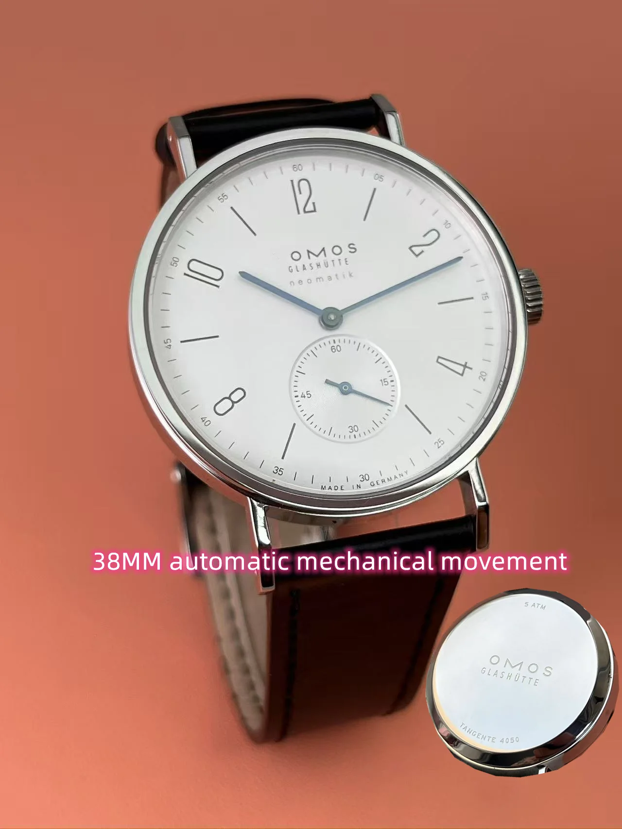 ساعة باوهاوس ميكانيكية يدوية بسيطة للرجال، أرقام عربية، طبعة طبيب بلا حدود، ستانلس ستيل، ياقوت مقاوم للماء