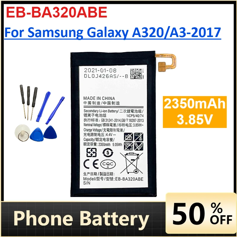

EB-BA320ABE 2350mAh Battery for Samsung Galaxy A320/A3-2017 Phone Batteries Mobile phone accessories +Tools