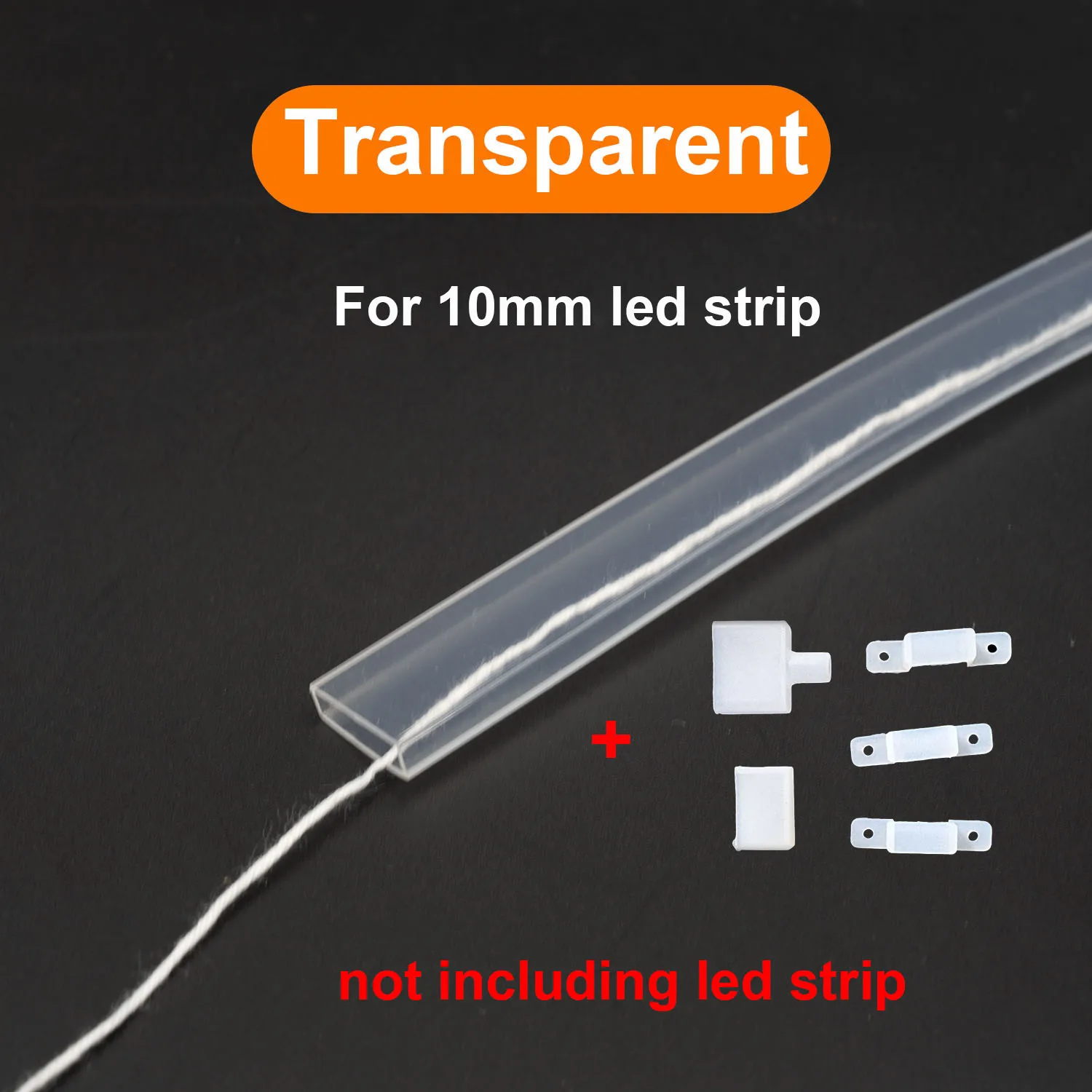 0.5m-10m Milky White/Transparent/Black LED Silicone Tube Waterproof Flexible Protection Cover Fit for 10mm WS2812B WS2811 Strips