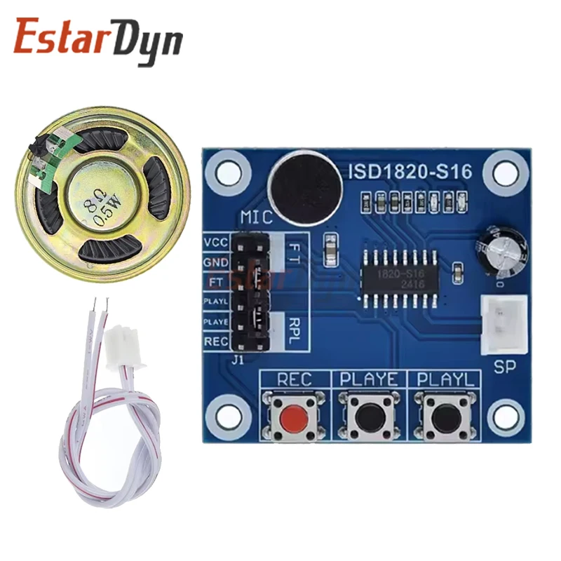EstarDyn ISD1820-S16 Recording Module / ISD1820-S16 With Loudspeaker Voice Board Telediphone Module Board With Microphones