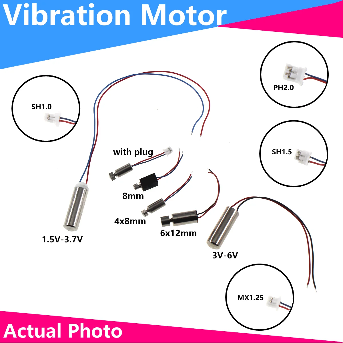 

Waterproof vibration motor, 6x10 spring clip motor, 4x8mm with wire vibration motor, optical machine mobile phone vibration