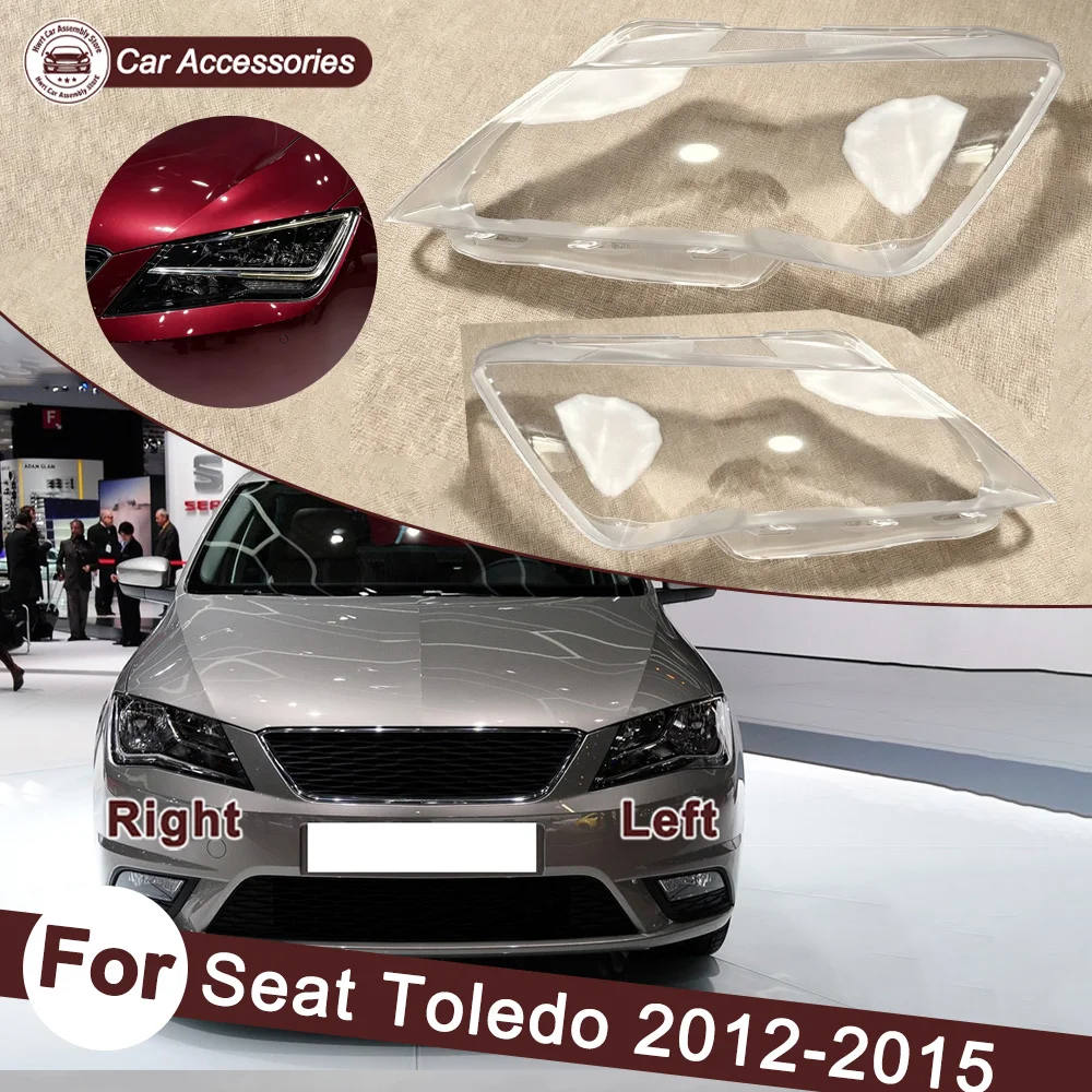 

Car Front Headlight cover Headlamps Cover Transparent Lampshade For Seat 2012-2015 Toledo Case Headlights Shell Lens Plexiglass
