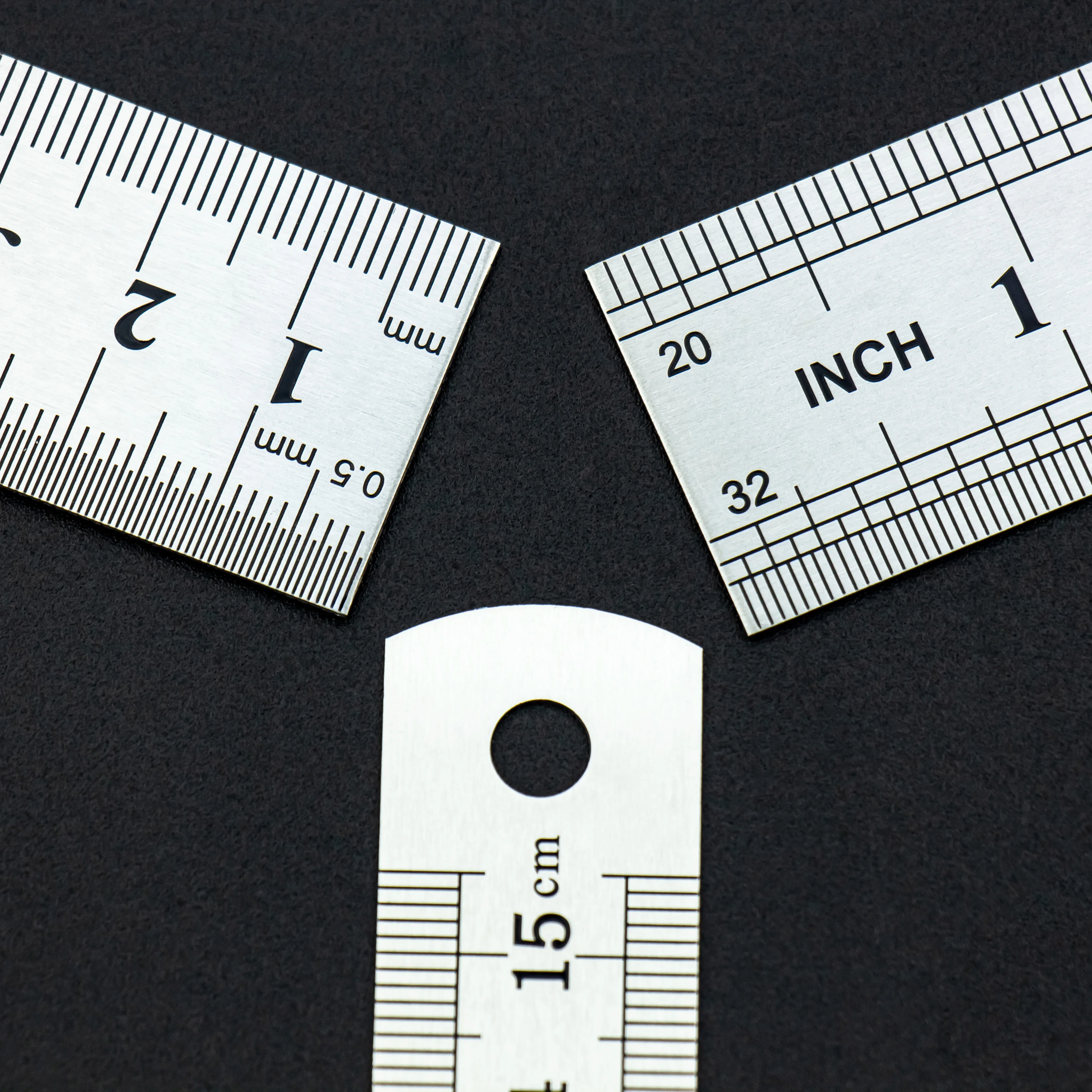 Stainless Steel Straight Ruler Set 3pcs Thickened Metal Rulers Precision Scale Measuring Tool for School Office Engineering Draf