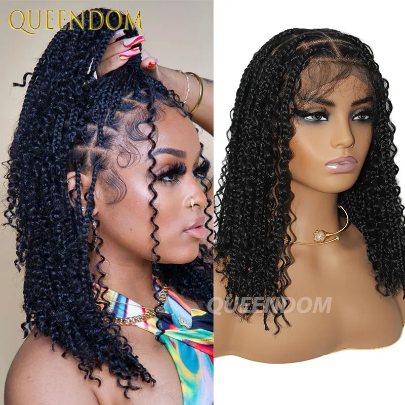 

Synthetic Bohemia Box Braided Wigs Full Lace Front Wigs 12" Bob Braids Wig Cornrow Jumbo Braided Wigs Women Knotless Braids Wig