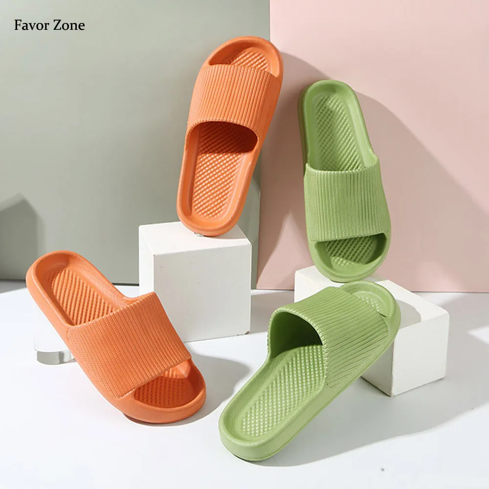 

Summer Thick Platform Cloud Home Slippers Women EVA Soft Sole Indoor Bathroom Anti-slip Slippers Sandals Men Ladies Beach Slides