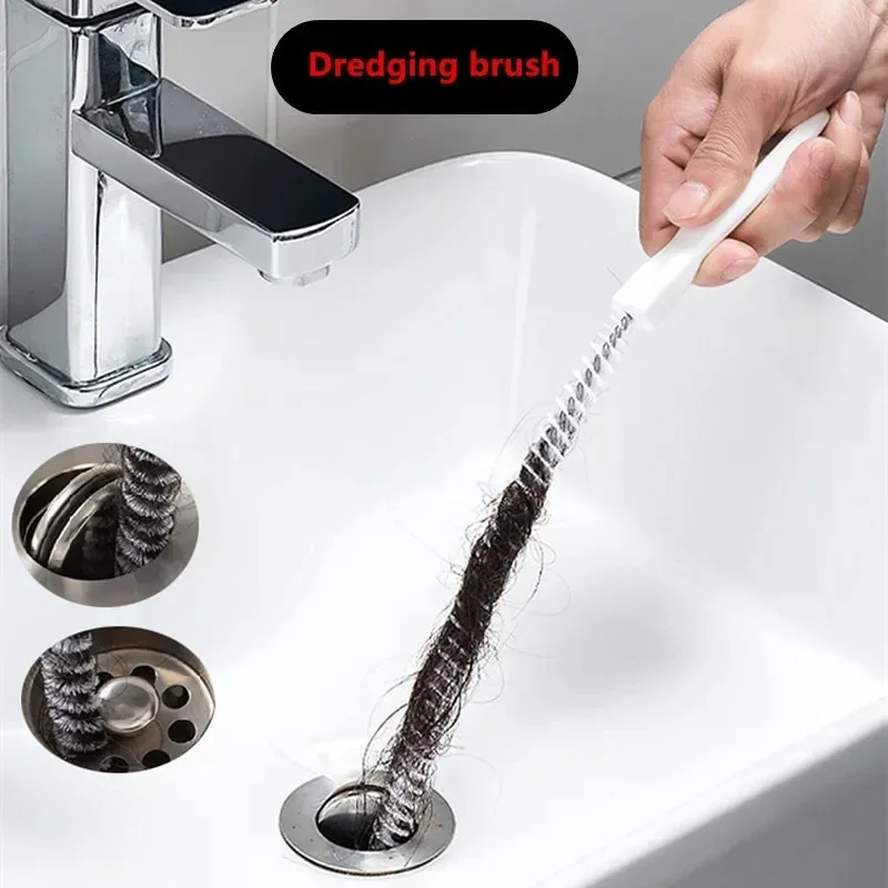 

Pipe Dredging Brush Bathroom Hair Sewer Sink Cleaning Brush Drain Cleaner Flexible Cleaner Kitchen Clog Plug Hole Remover Tool