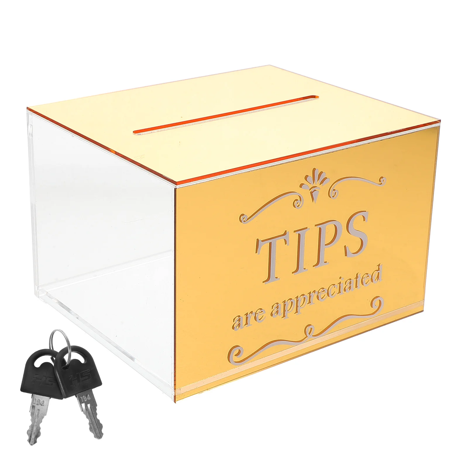 Sammelbox mit Acrylspitze, transparent, sicher, großes Fassungsvermögen, Vorschlagsspende, Verlosungsbox, Gelddose zum Sparen von Bargeld