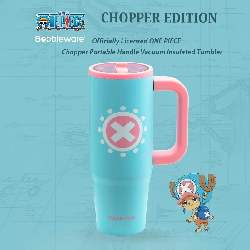 

1pc Official One Piece Chopper Insulated Tumbler with Handle - Official Anime Merch for Daily/Car Use Perfect as a Holiday Gift