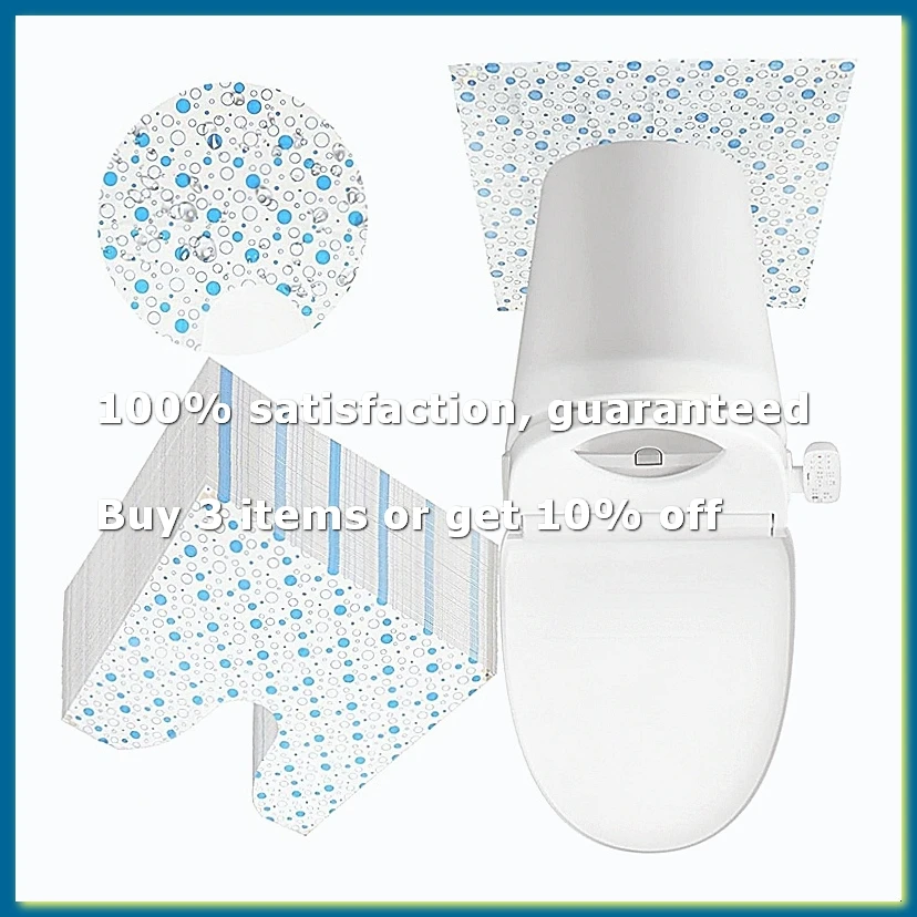 50 Pack Disposable Toilet Mats Toilet Floor Protector From Urine U-Shape Toilet Training Rug Waterproof Non-Slip-ABPX