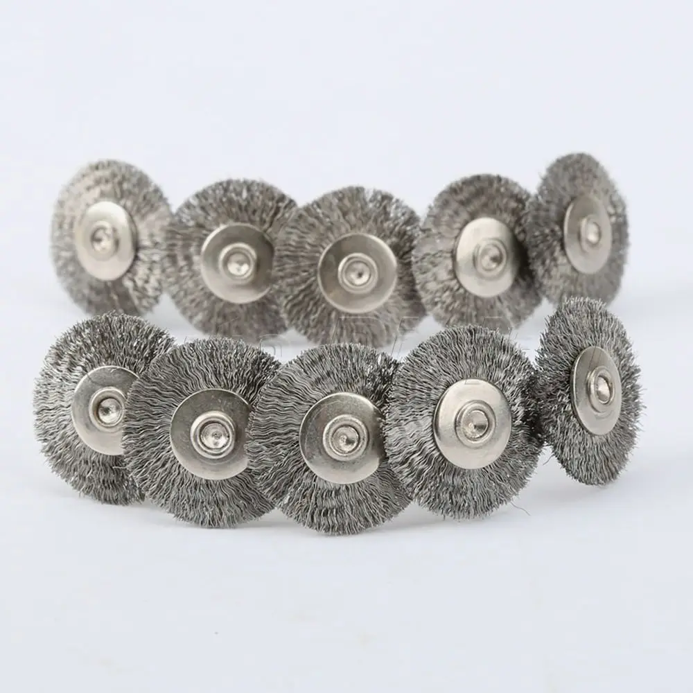 10 Stück Dremel Zubehör 22mm Stahl-Drehbürsten Dremel Drahtbürsten für Schleifer Rotationswerkzeug für Mini-Bohrer Polieren – Detail 5