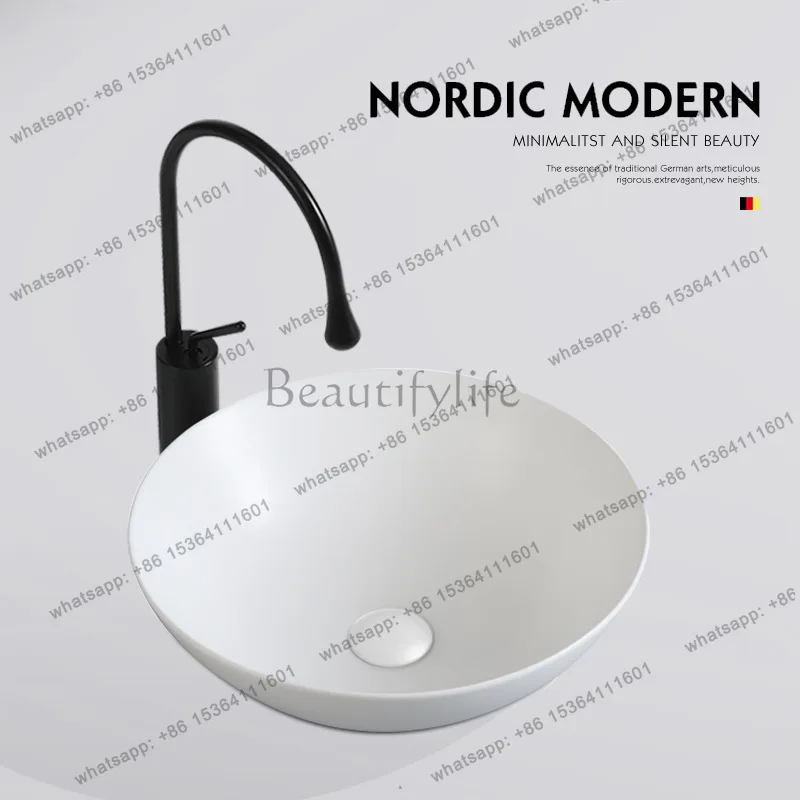 Household Balcony Small Size Face Wash Basin Ceramic Bathroom Mini Single Basin