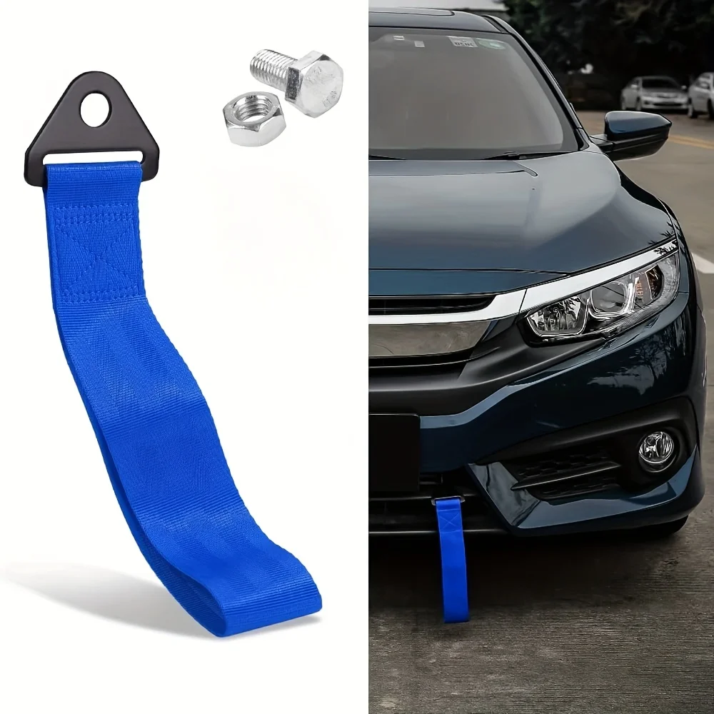 

26cm Nylon Tow Strap High-Strength Car Racing Tow Ropes with Towing Trailer Ropes Auto Trailer Ropes Bumper Trailer Tow Strap
