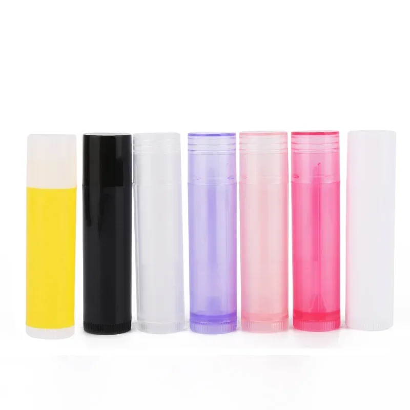 

50PCS 5g/5ml Empty Mini Plastic Lip Balm Tubes Bottles Refillable Twist-up Lip Gloss Balm Containers For DIY Solid Chapsticks