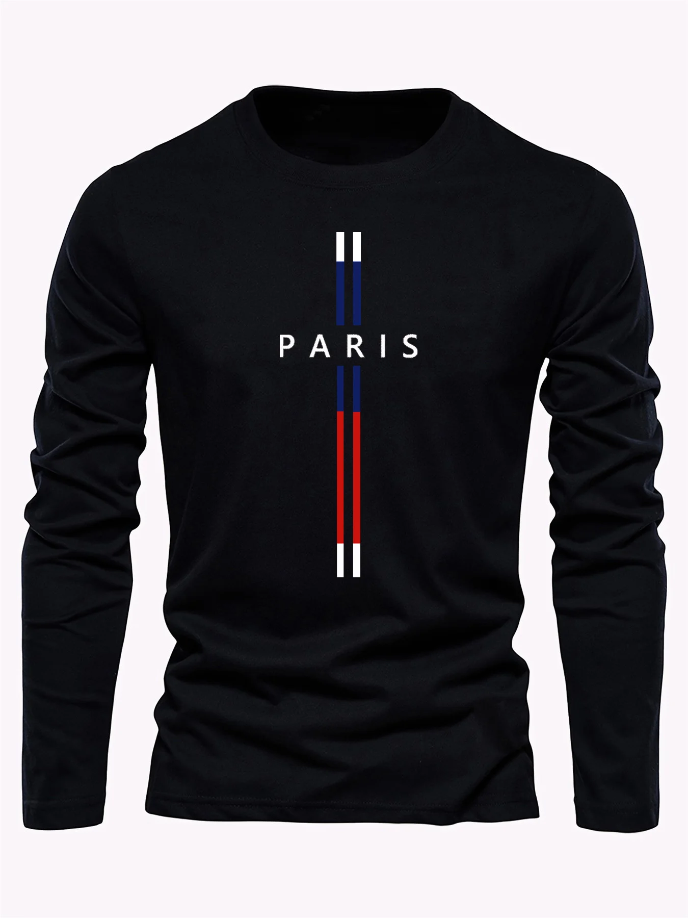 Paris Letter graphic print men's 100% pure cotton loose and 