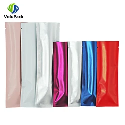 100PCS Aluminum Foil Matte Color Mylar Storage Bags Heat Sealing Tear Notch Pouches Flat Right Angle Packing Bag For Coffee Bean