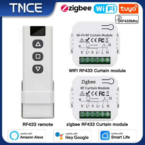 TNCE Tuya 커튼 스위치 모듈 wifi zigbee rf433mhz, 롤러 블라인드 셔터 모터 차단기, 스마트 제어 음성 Alexa Google 홈 Best5