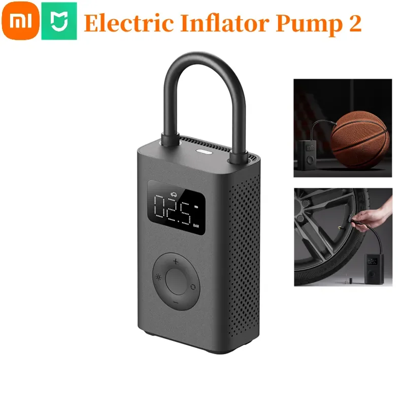 Xiaomi Mi Mijia Portable Smart Digital Tire Pressure Detection Electric Inflator Pump 2 For Bike Motorcycle Car Football