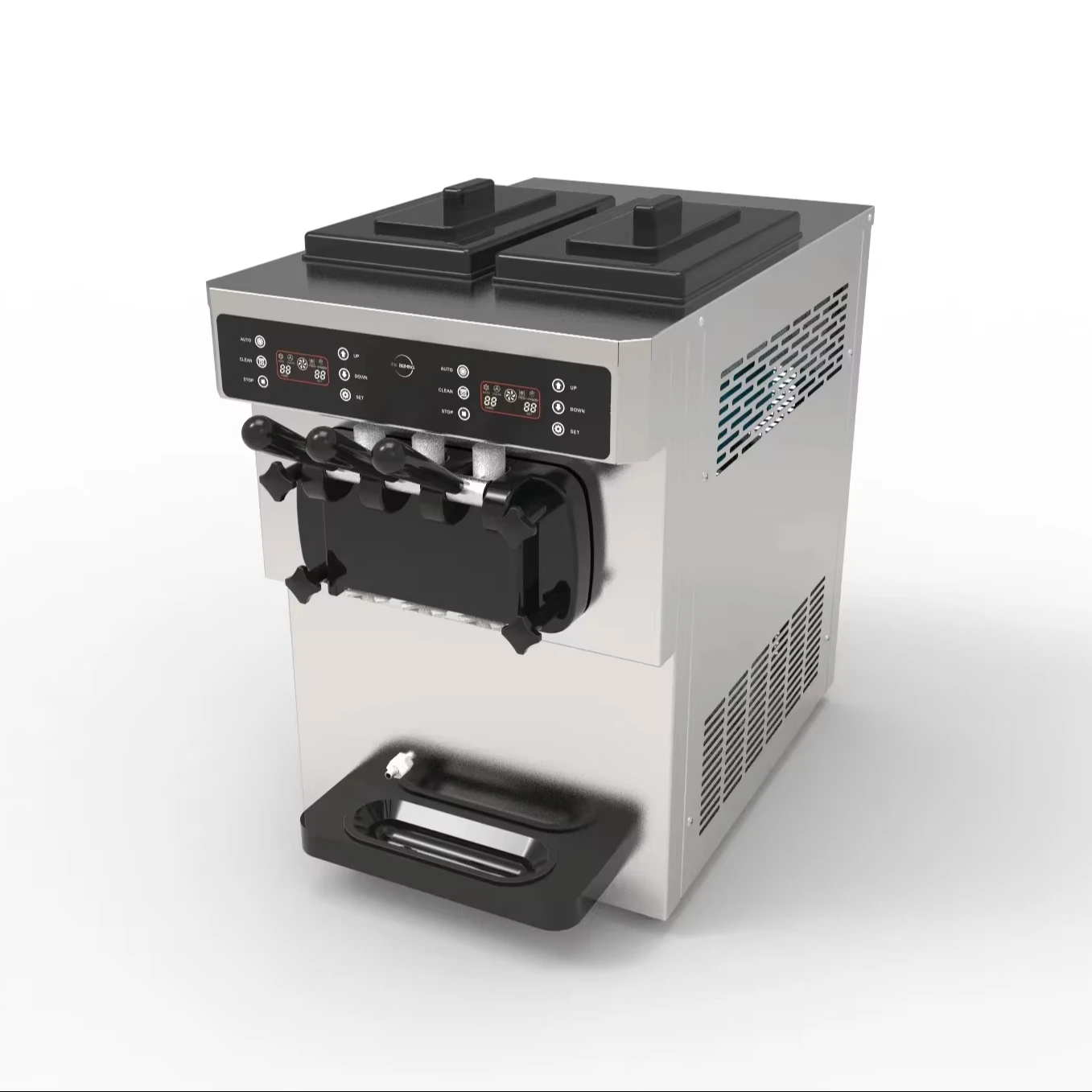 

Hot Sale 26L/H Dual Motor and Dual Compressor Commercial Ice Cream Machine Desktop Gelato Ice Cream Maker for Milk Tea Shop