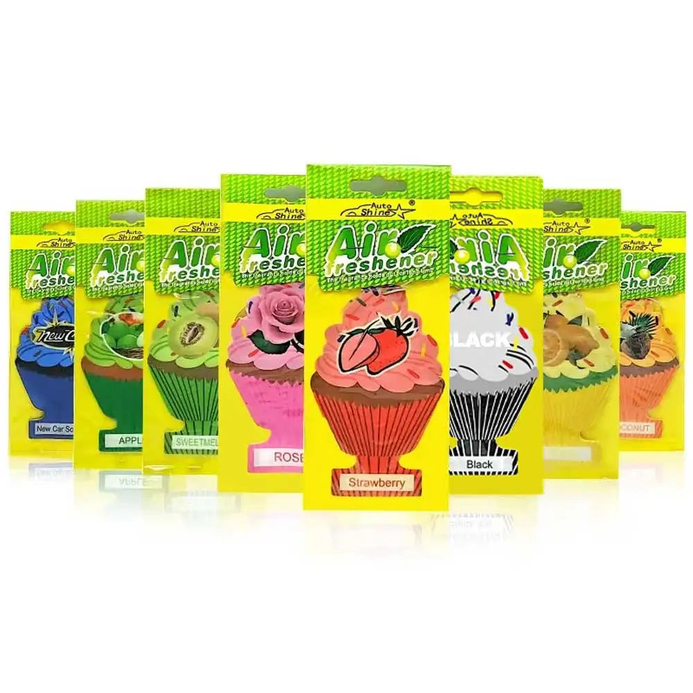 3-80 pçs bolo carro ambientador natural aromaterapia chá papel pendurado perfume baunilha peças de automóvel interior