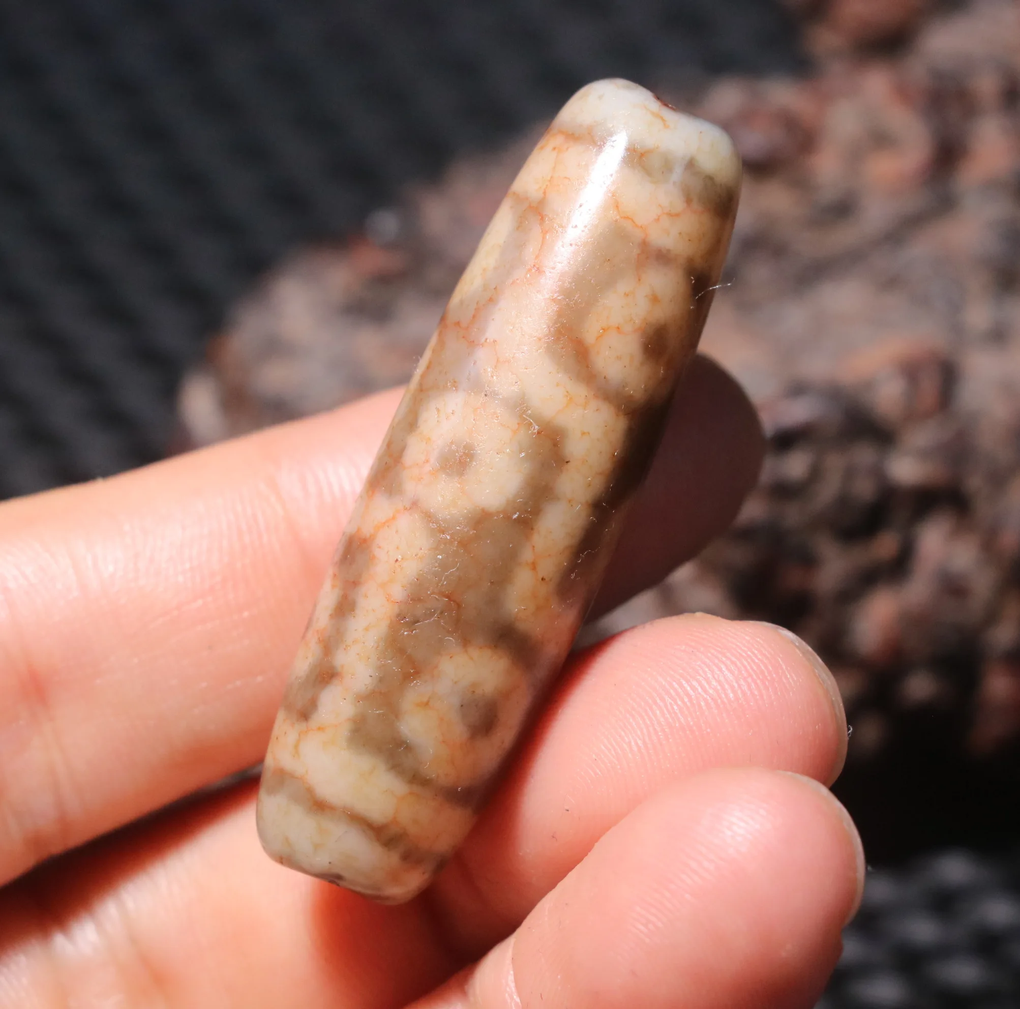 Magic Tibetan Old Agate Full Dragon Vein Fold Line 9 Eye dZi Bead Pendant Amulet Timestown  AA