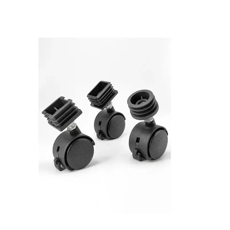 

4pcs Universal Furniture Casters Plastic Small Wheel Circular Screw with Brake