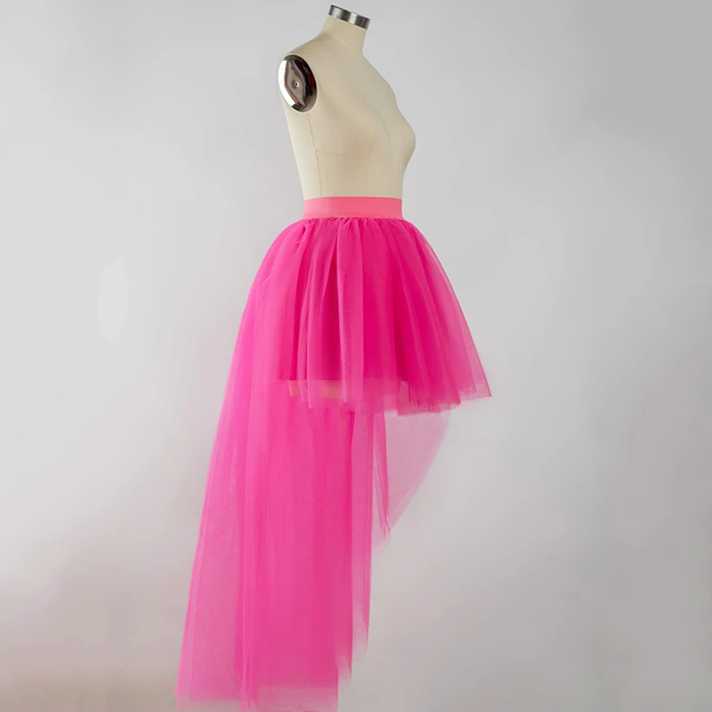 9 Colors New Arrival High-low Maxi Skirt Petticoats For Cocktail Dress Elastic Waist Women's Tulle Gown Under Petticoat Party