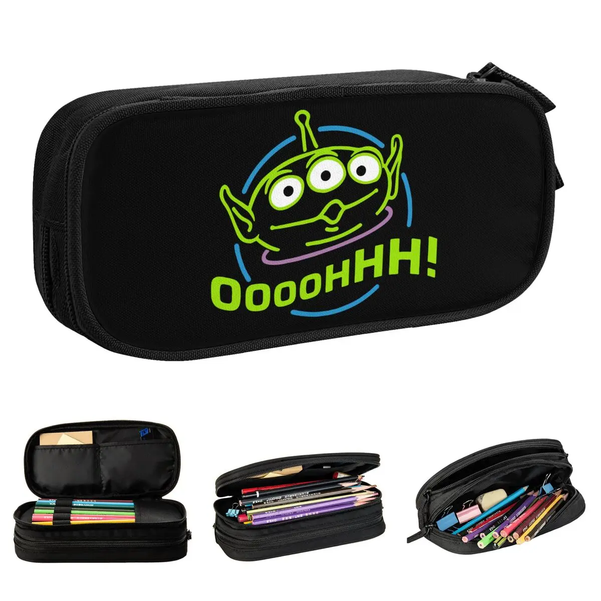 Oooohhhhhh! Alien Pencil Case Fun Toy Story Pen Box Bag Student Big Capacity Students School Zipper Pencilcases