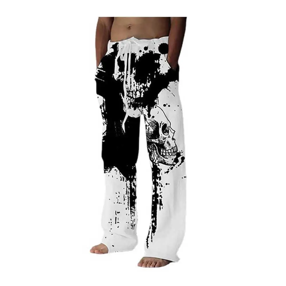 

Модные свободные прямые брюки в японском стиле с эффектом чернильной живописи, ретро, уличный хип-хоп, харадзюку, повседневные, большие размеры, коллекция 2026