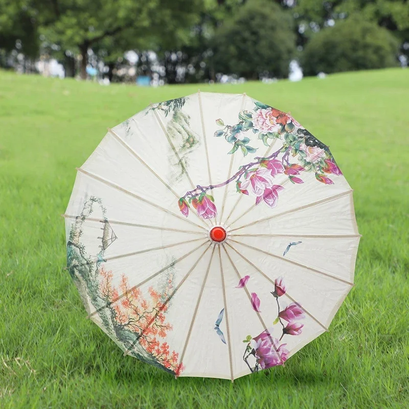 Handmade Oiled Paper Umbrella Silk Umbrella Dancing Props Chinese Art Style Umbrella Costumes Dance Recitals Party Decoration