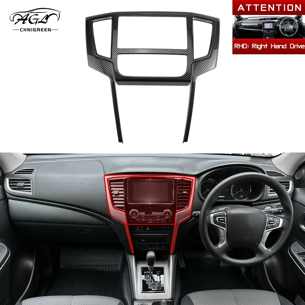 

ABS Carbon Fiber Color Center Console Navigation AC Vent Frame Trim Cover for RHD Mitsubishi Strada Triton L200 2019-2022