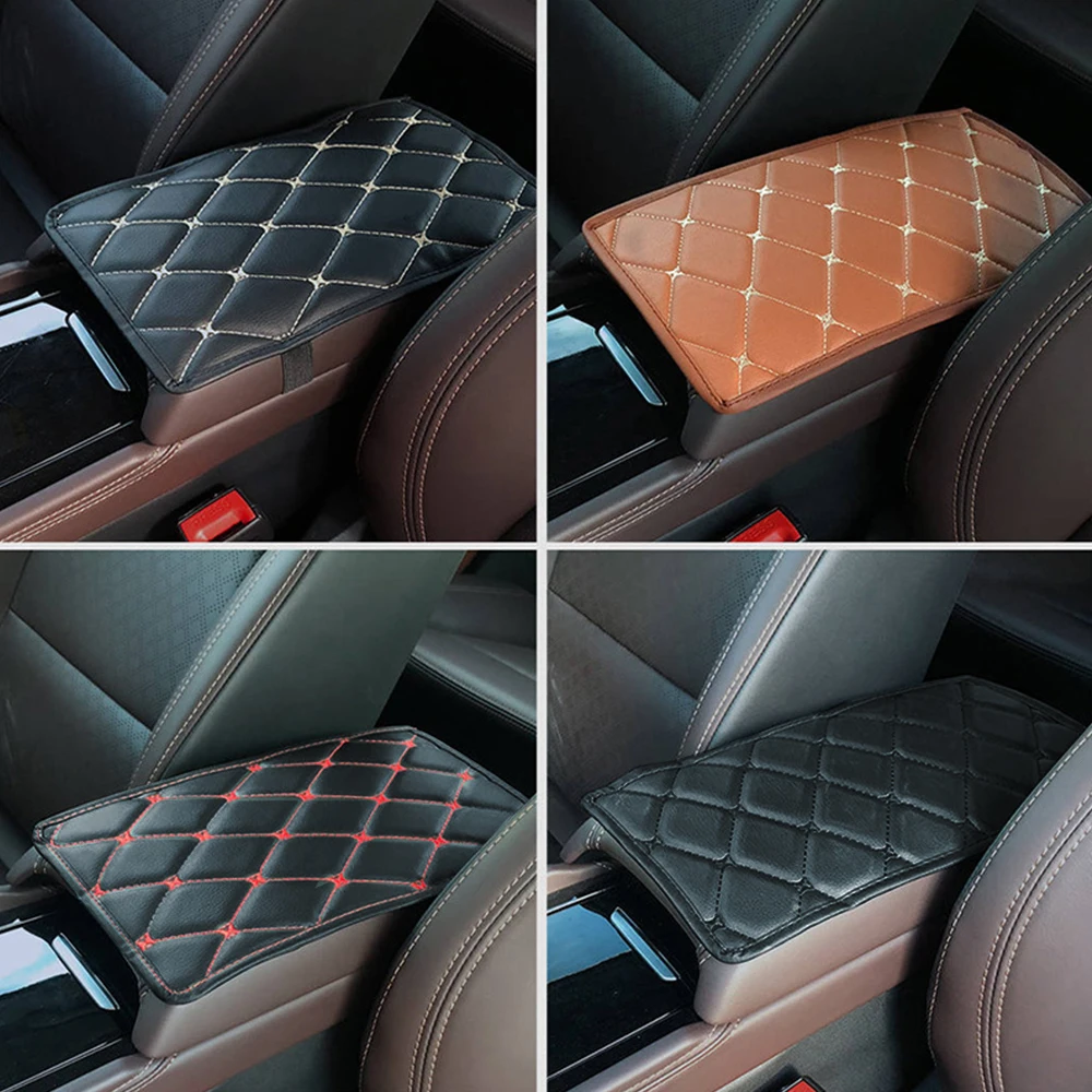 Car Armrest Cover Leather Cushion Auto Armrest Box Mat Waterproof Protective Arm Rest Cover Set Universal Auto Accessories