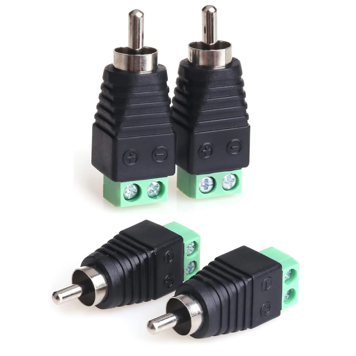 10 pz Phono RCA Spina Maschio A AV Terminale A Vite Convertitore Senza Saldatura Connettore Adattatore Per Altoparlante per CCTV Telecamera Audio Video Balun