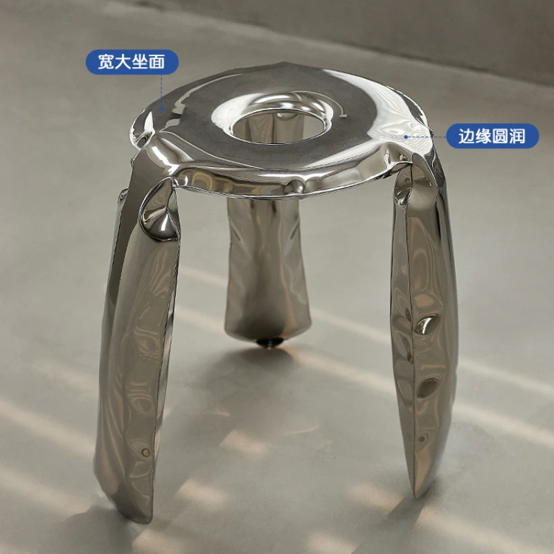 Stainless steel balloon stool home living room inflatable shape short creative