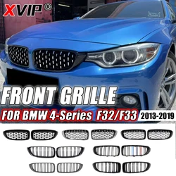 XVIP Diamonds Style Front Bumper Racing Grill For BMW 4 Series F32 F33 F36 M3 F80 M4 F82 12-19 Dual-Slat Gloss Black Accessories