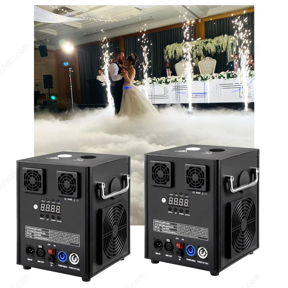 2PC/lot Electronic 700W Cold Spark Firework Machine For DJ Wedding Celebration Dmx Remote Control Sparkular Fountain Machine FX