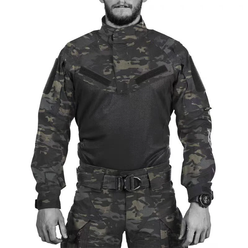 Spring Autumn Men's Tactical Combat T Shirts Outdoor Men Long Sleeve Military Hunting Shirt Mens Mesh Breathable Training Tops