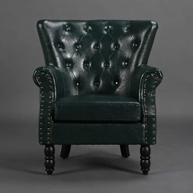 American Single Velvet Sofa Simple Retro Striped Lazy Chair Home Balcony Leather Sofa Chair Net Celebrity Small Sofa