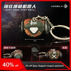3cm Valorant Raze Boombot Keychains All Metal Model Accessories Pendant Game Peripherals Weapons Collections Gifts Keyrings