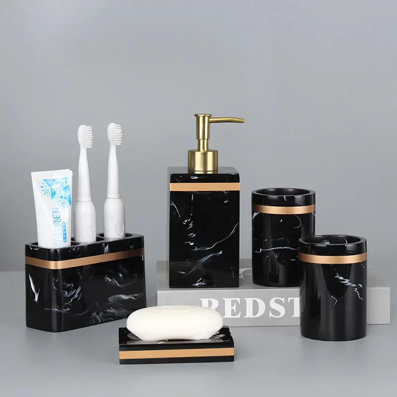 

Marble Stripe Resin Toothbrush Holder Bathroom set Accessories Toothpaste Holder Portable Organizer Case Sanitary Wars Suite