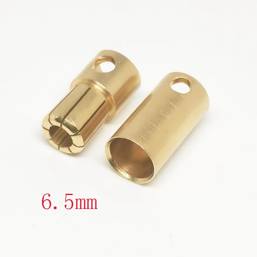 6,5 mm/8 mm męski i żeński model samolotu wtyczka bananowa, pozłacany akumulator silnik elektryczny wtyczka grupy regulacji, 6,5 mm 8,0 mm