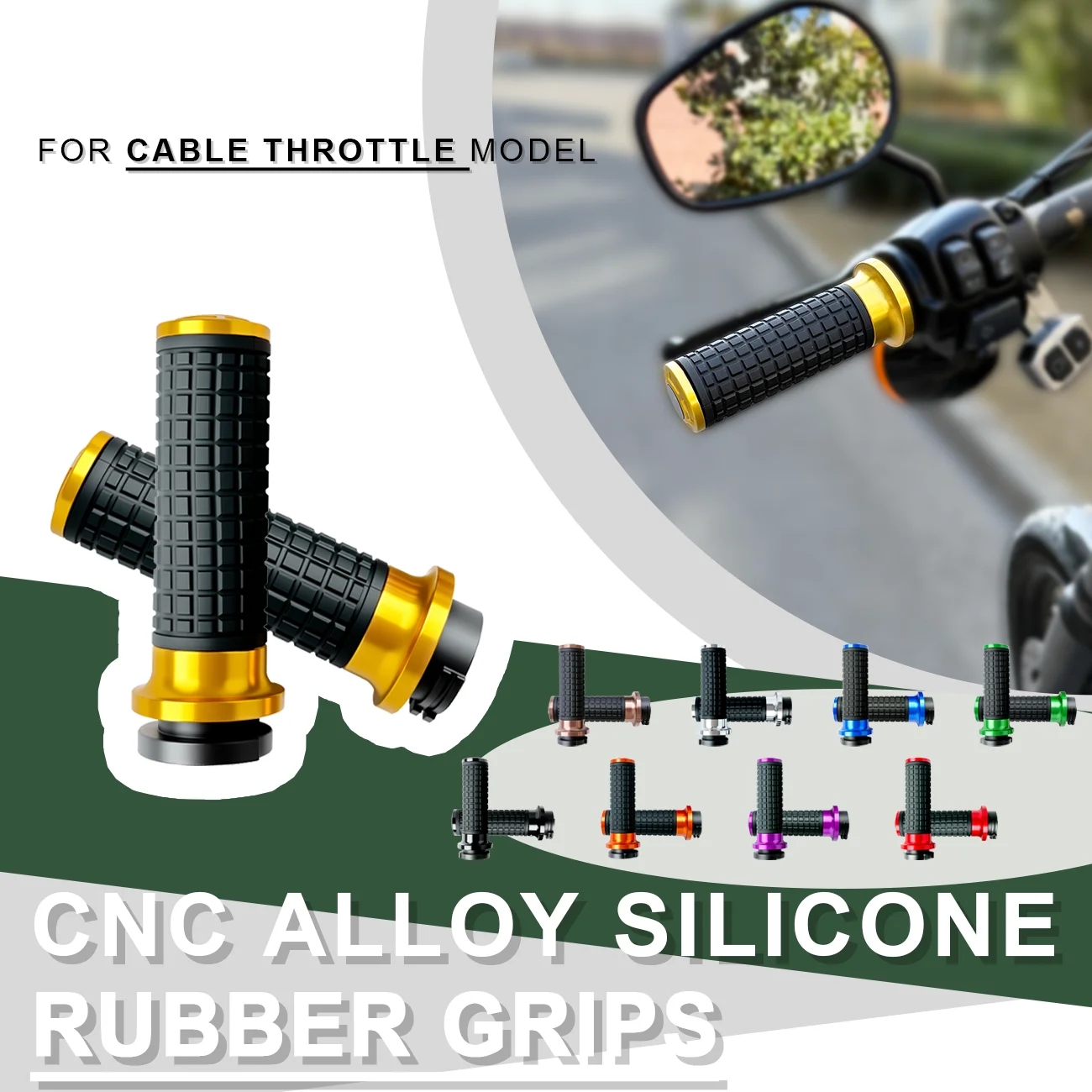 

Club Style Performance Bagger MX Style Silicone Rubber Grips with CNC Alloy/Throttle By Cable for Harley Dyna Low Rider Softail
