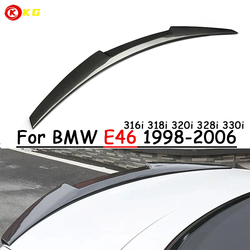 

For M3 Style For 1998-2006 Year BMW 3 Series E46 ABS Black Spoiler Sedan Carbon Fiber Rear Wing Car Accessories