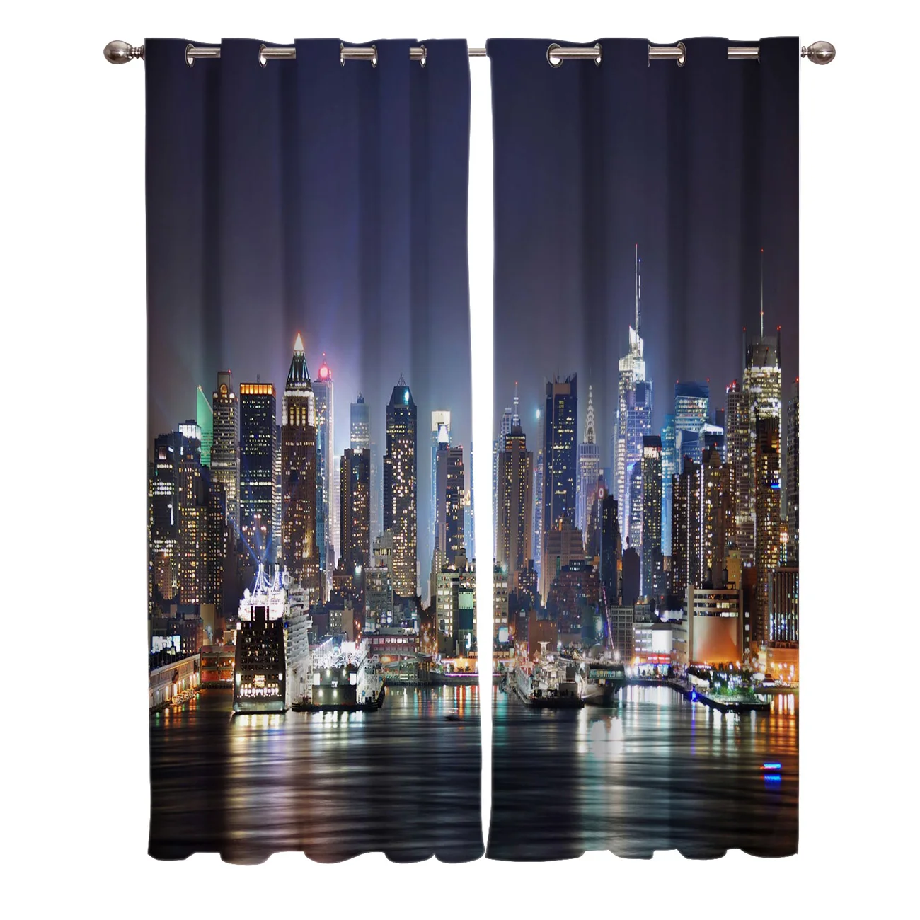 Exquisite Home Luxury Curtains City Night Lights Living Room Dining Room Bedroom Hotel Exquisite Translucent Curtains